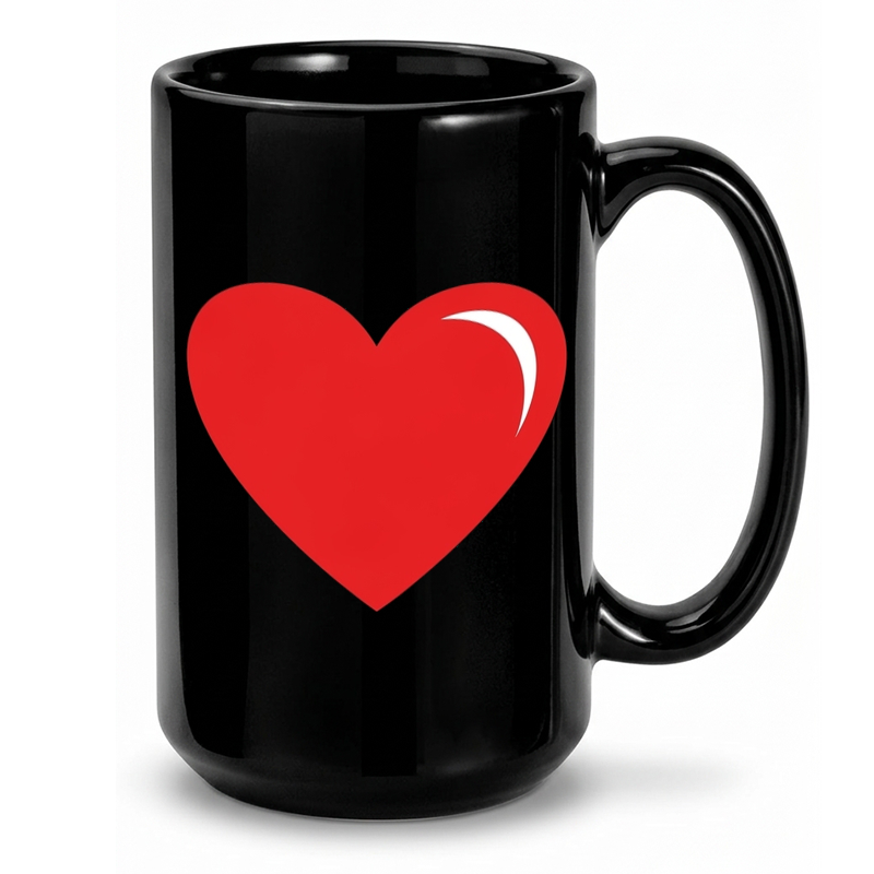 Simple Red Heart Icon Mug
