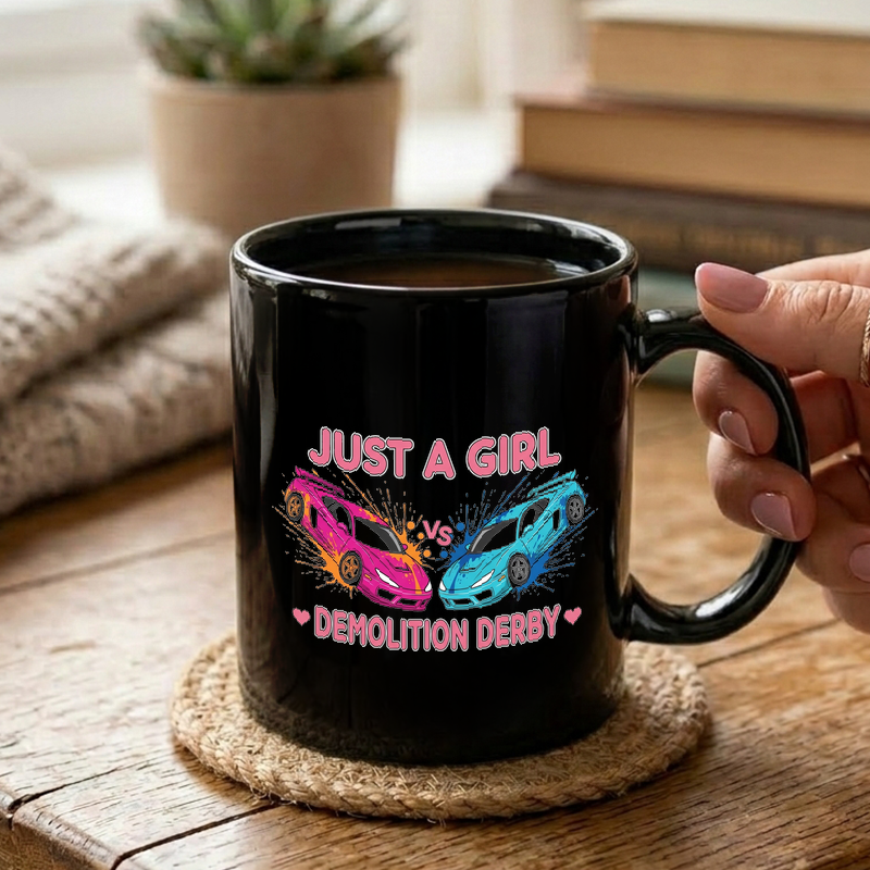 Demolition Derby Girl Art Mug