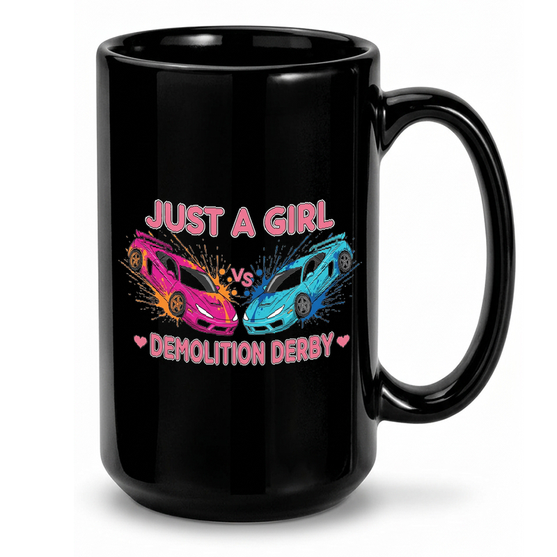 Demolition Derby Girl Art Mug