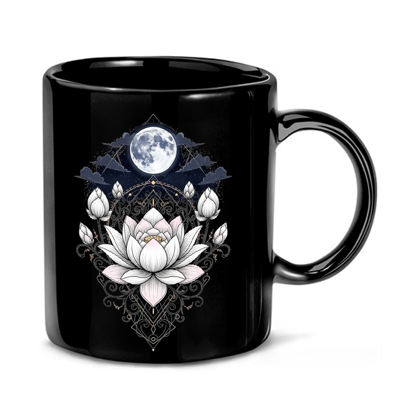 Celestial Lotus Moon Mandala Mug