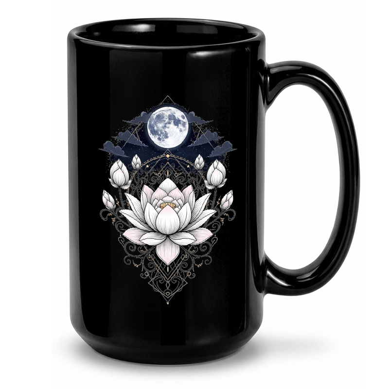 Celestial Lotus Moon Mandala Mug