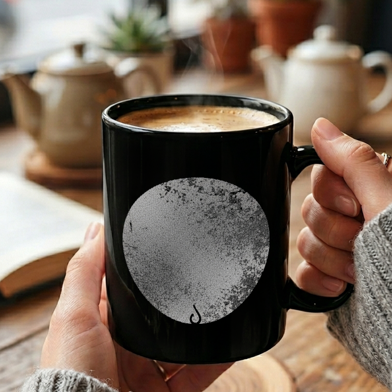 Textured Grey Circle Art Mug