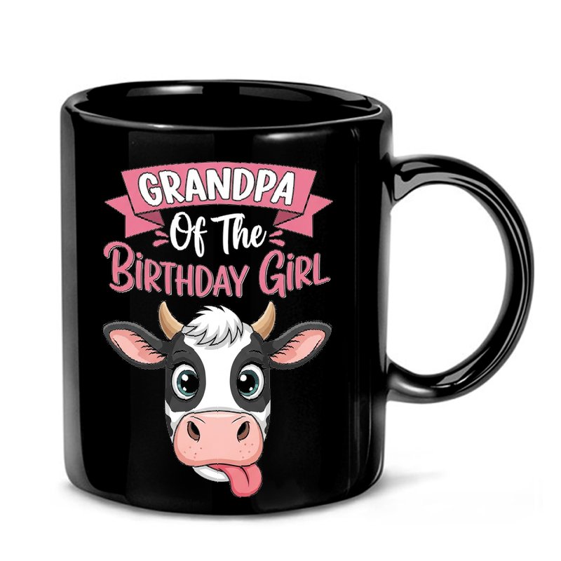 Birthday Cow Grandpa Design Mug