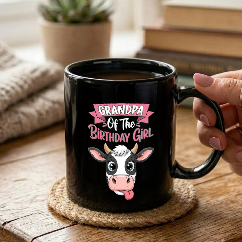 Birthday Cow Grandpa Design Mug