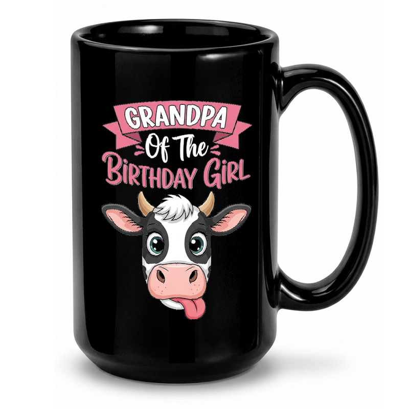 Birthday Cow Grandpa Design Mug