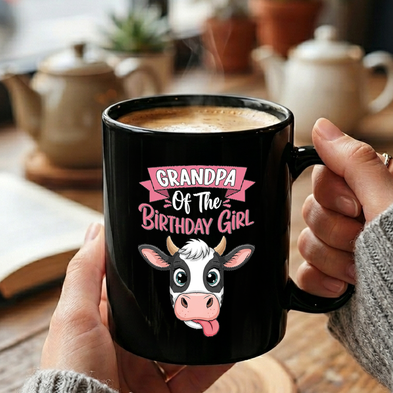 Birthday Cow Grandpa Design Mug