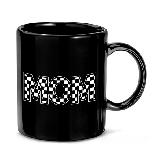 Checkered Mom Racing Flag Mug