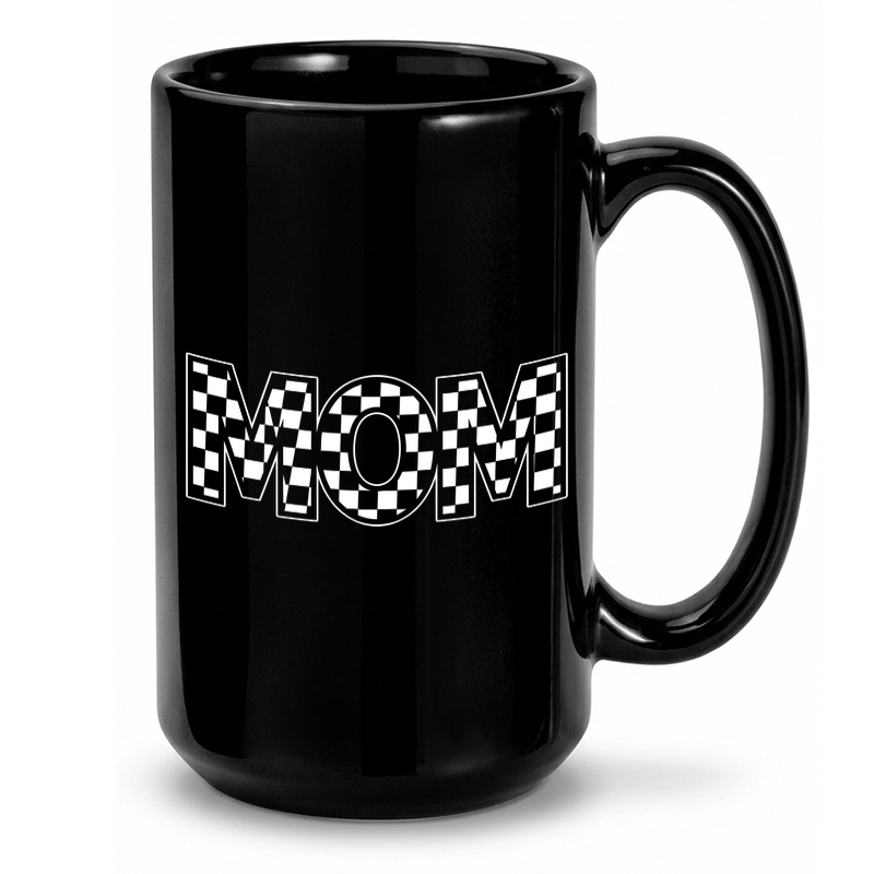 Checkered Mom Racing Flag Mug