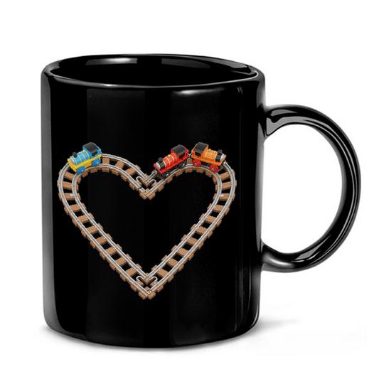 Toy Train Heart Illustration Mug