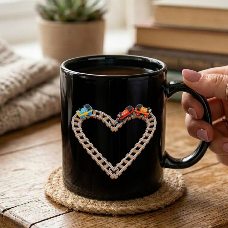 Toy Train Heart Illustration Mug