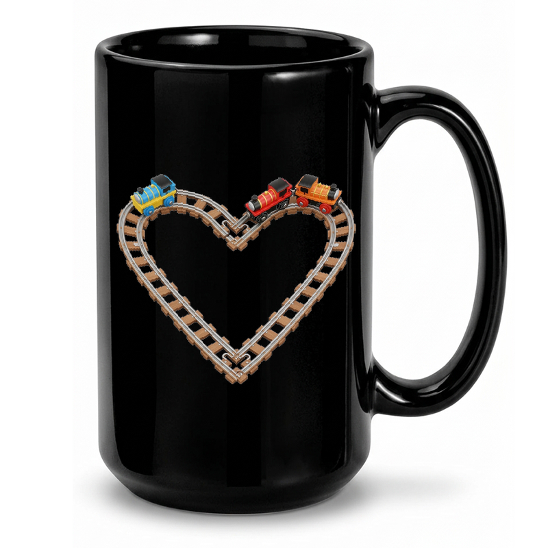 Toy Train Heart Illustration Mug