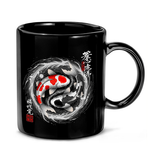 Yin Yang Koi Fish Art Mug