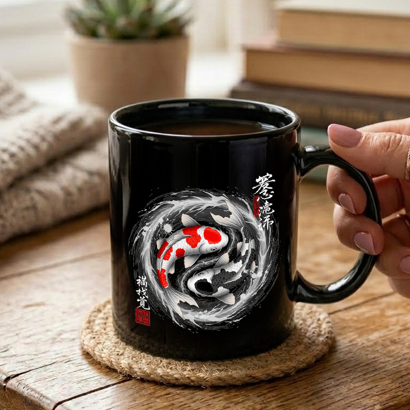 Yin Yang Koi Fish Art Mug