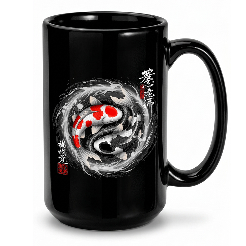Yin Yang Koi Fish Art Mug