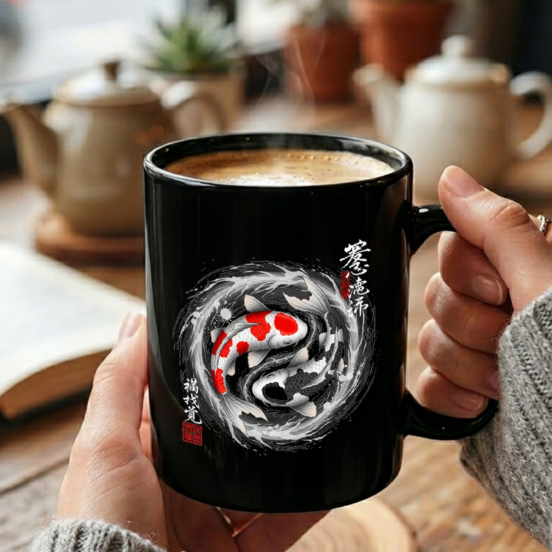Yin Yang Koi Fish Art Mug