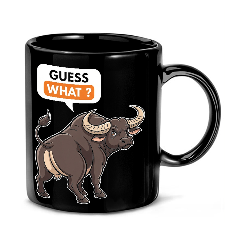 Cartoon Buffalo Rear View Mug