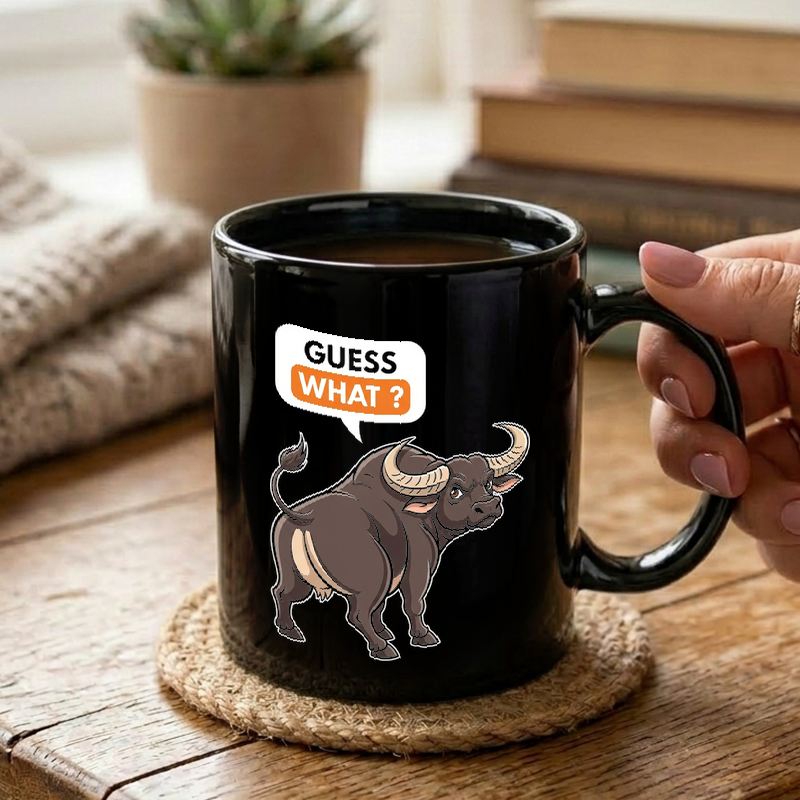 Cartoon Buffalo Rear View Mug