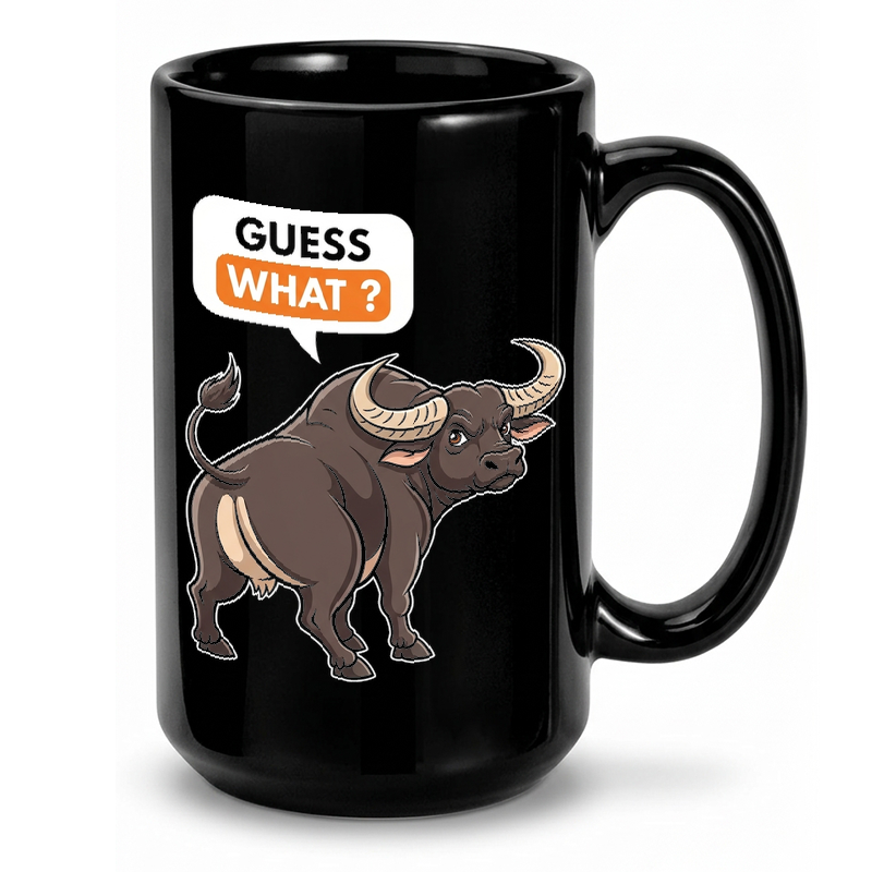 Cartoon Buffalo Rear View Mug