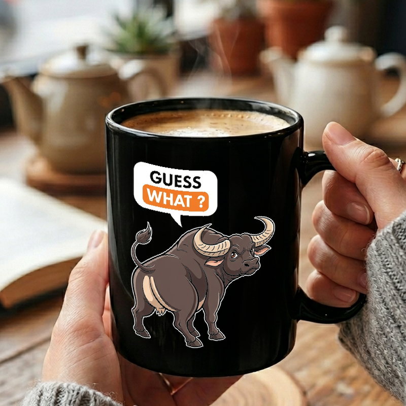 Cartoon Buffalo Rear View Mug