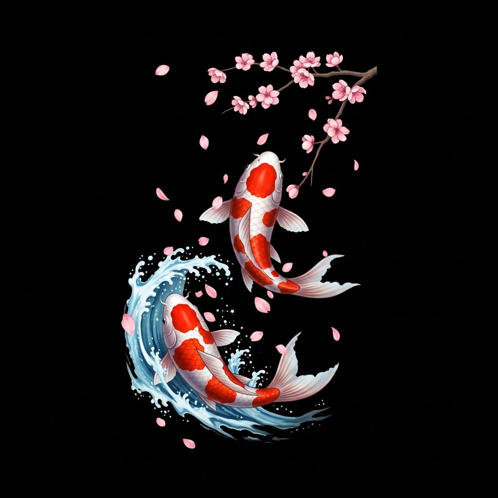 Koi Fish & Cherry Blossoms Mug