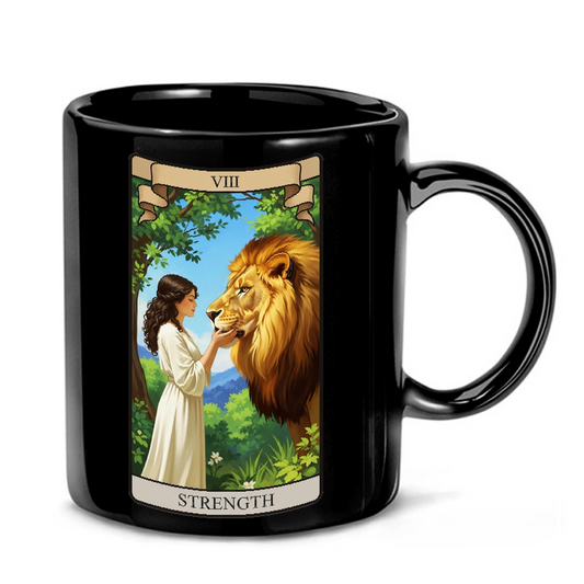 Tarot Strength Card Illustration Mug