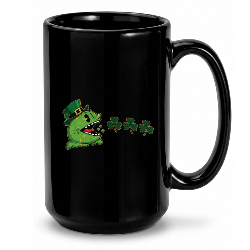 Retro Gamer St. Patrick's Shamrock Pixel Art Mug