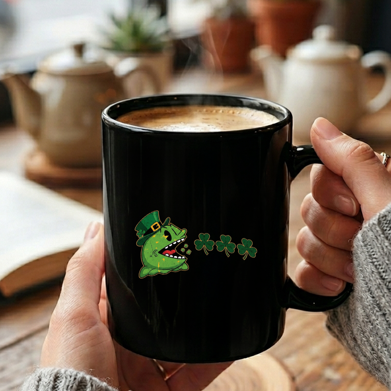 Retro Gamer St. Patrick's Shamrock Pixel Art Mug