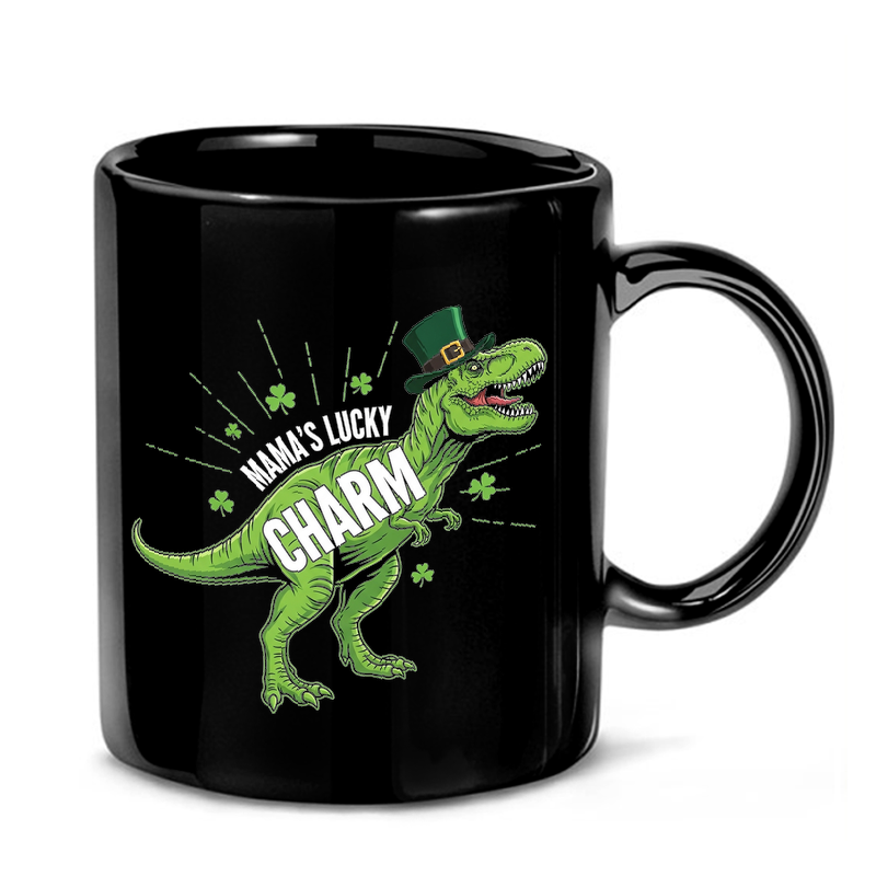 Lucky Dinosaur St Patricks Charm Mug