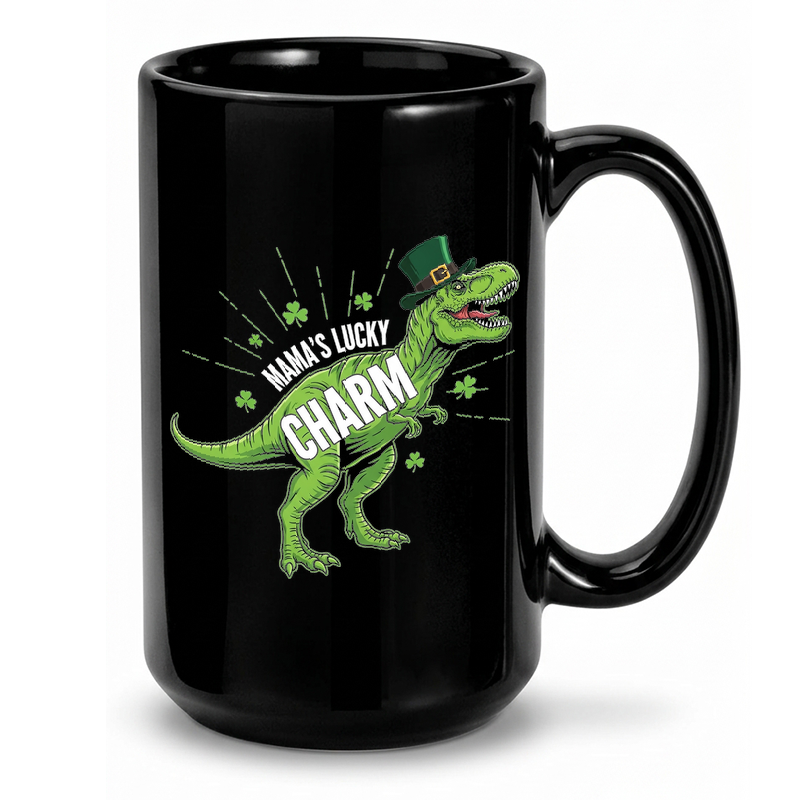 Lucky Dinosaur St Patricks Charm Mug