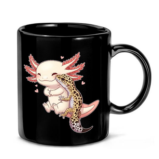 Axolotl & Leopard Gecko Hug Mug