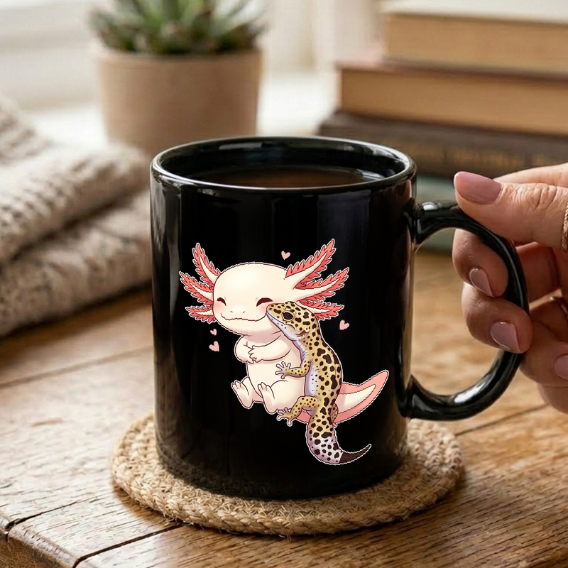 Axolotl & Leopard Gecko Hug Mug