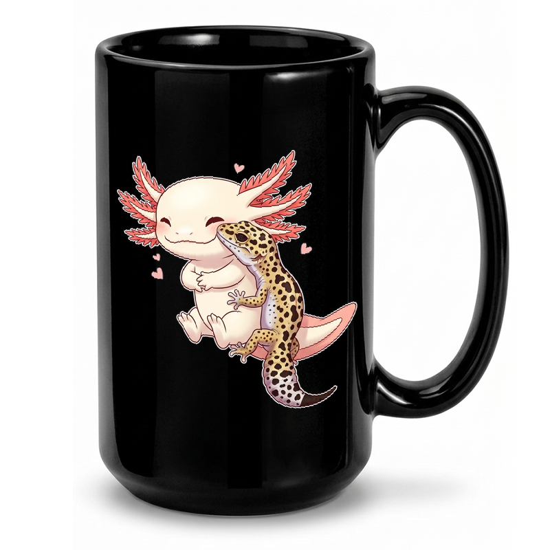Axolotl & Leopard Gecko Hug Mug