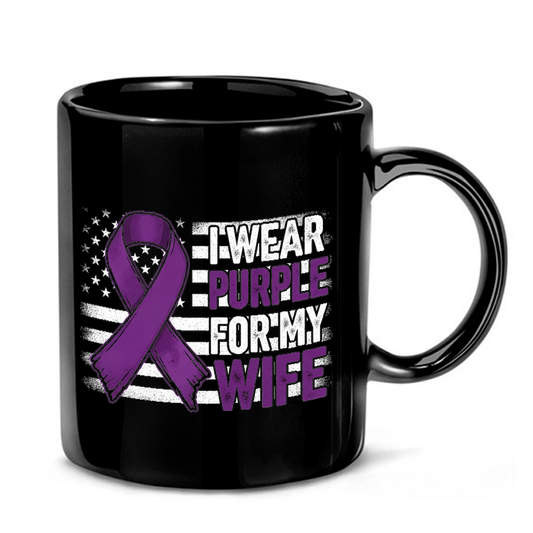 Purple Ribbon US Flag Design Mug