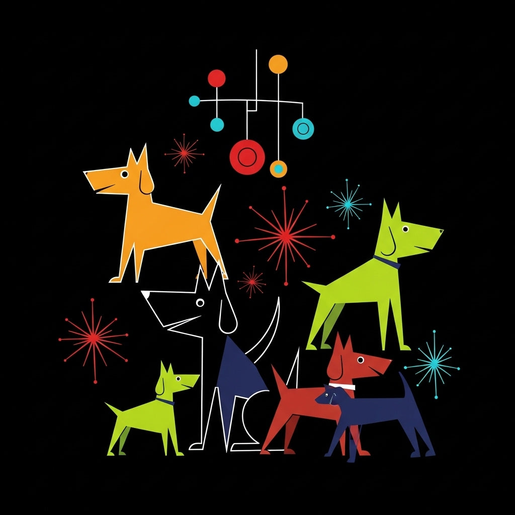 Mid-Century Modern Dog Art Mug