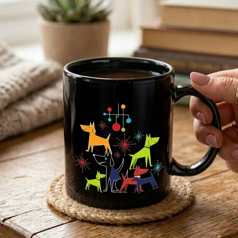 Mid-Century Modern Dog Art Mug