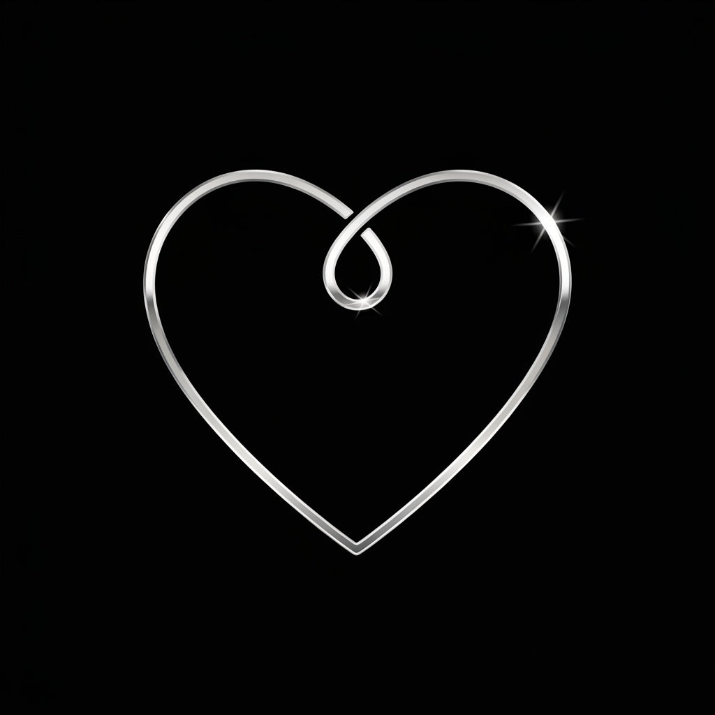 Minimalist Chrome Heart Outline Mug