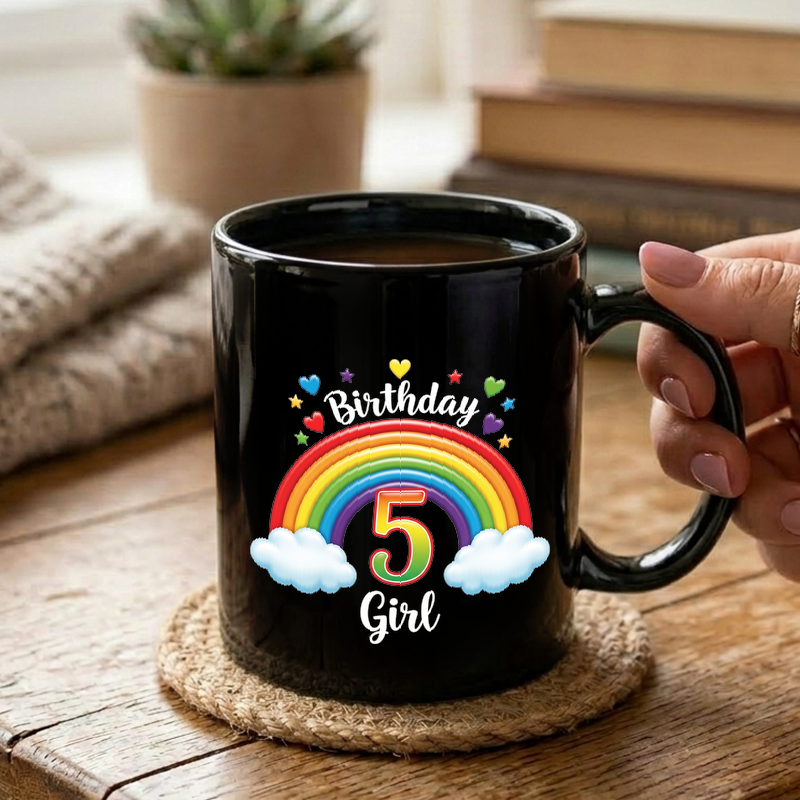 Rainbow Number Five Design Mug