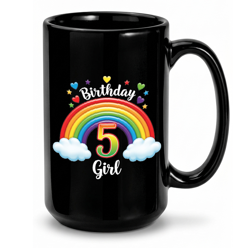 Rainbow Number Five Design Mug