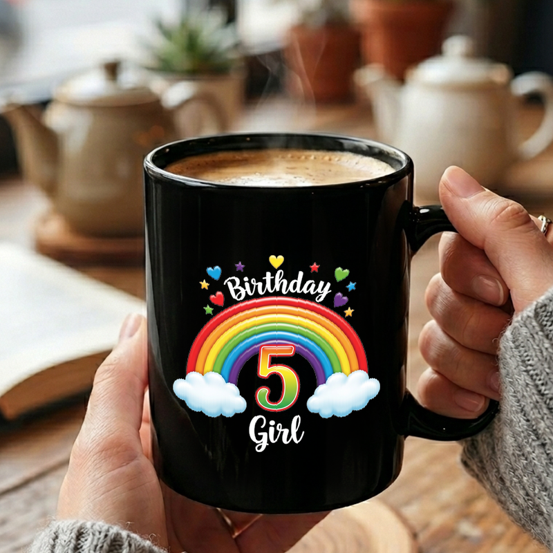 Rainbow Number Five Design Mug