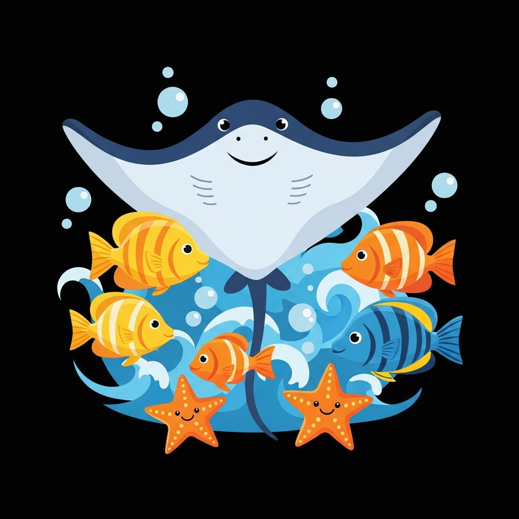 Cute Marine Life Illustration Mug