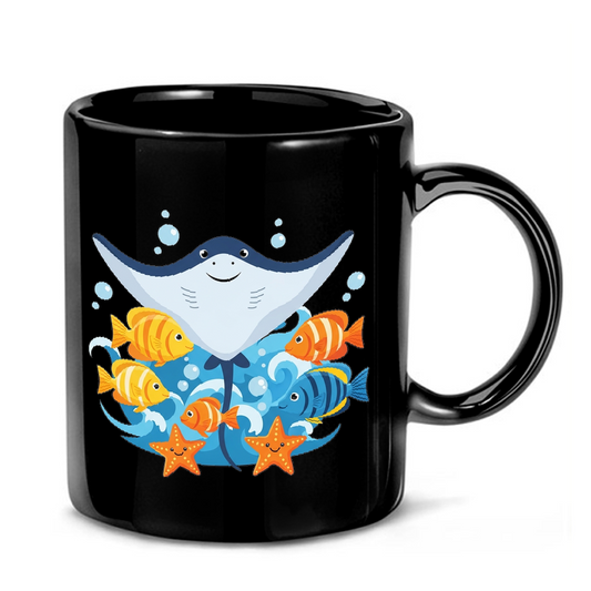 Cute Marine Life Illustration Mug