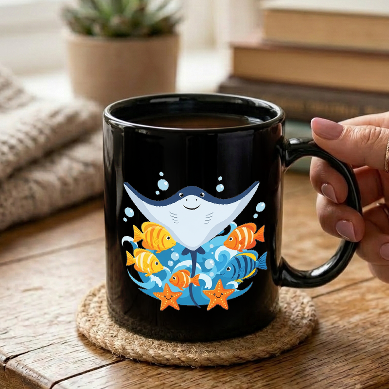 Cute Marine Life Illustration Mug