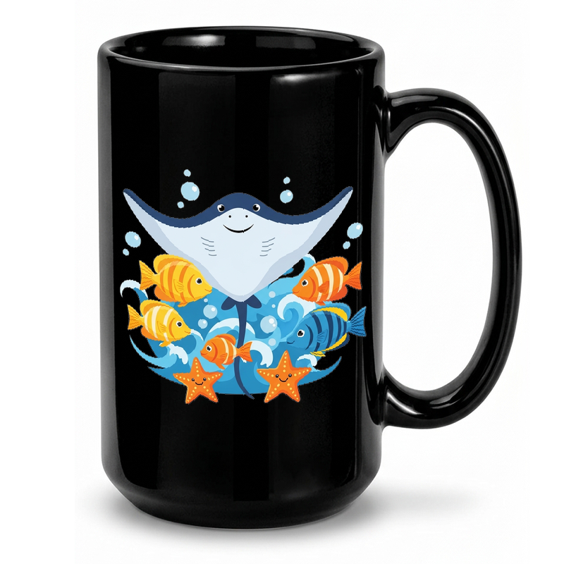 Cute Marine Life Illustration Mug