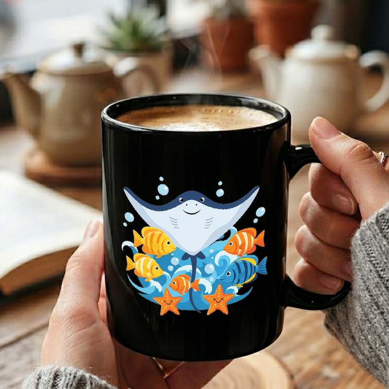 Cute Marine Life Illustration Mug