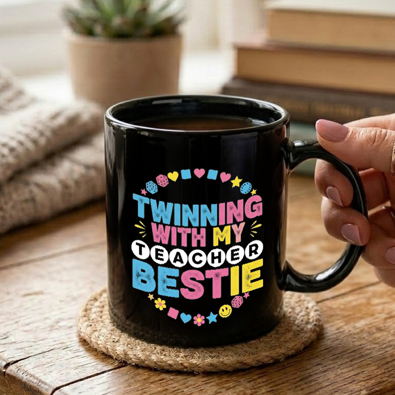 Teacher Bestie Twinning Design Mug