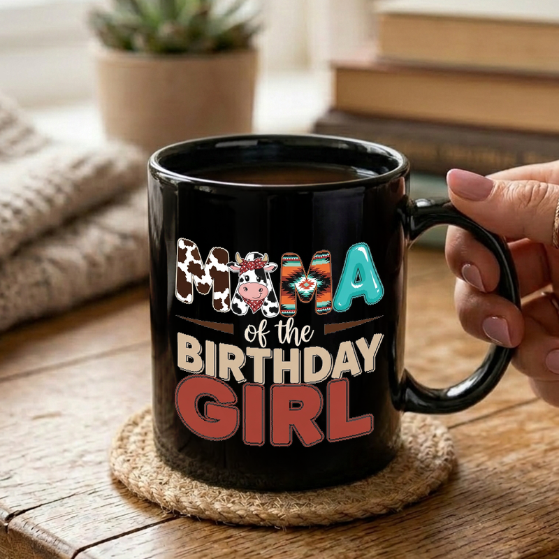 Cow Mama Birthday Design Mug