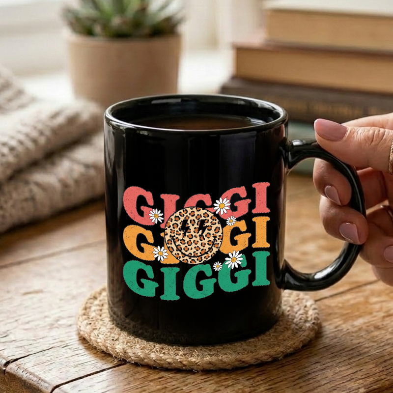 Groovy Gigi Leopard Smiley Face Mug