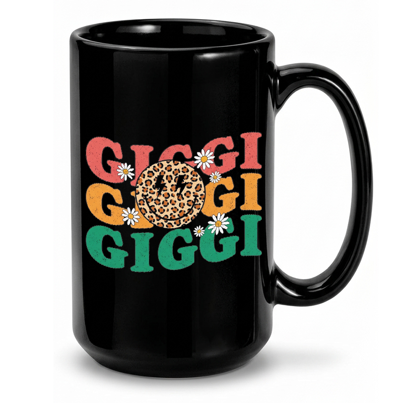 Groovy Gigi Leopard Smiley Face Mug