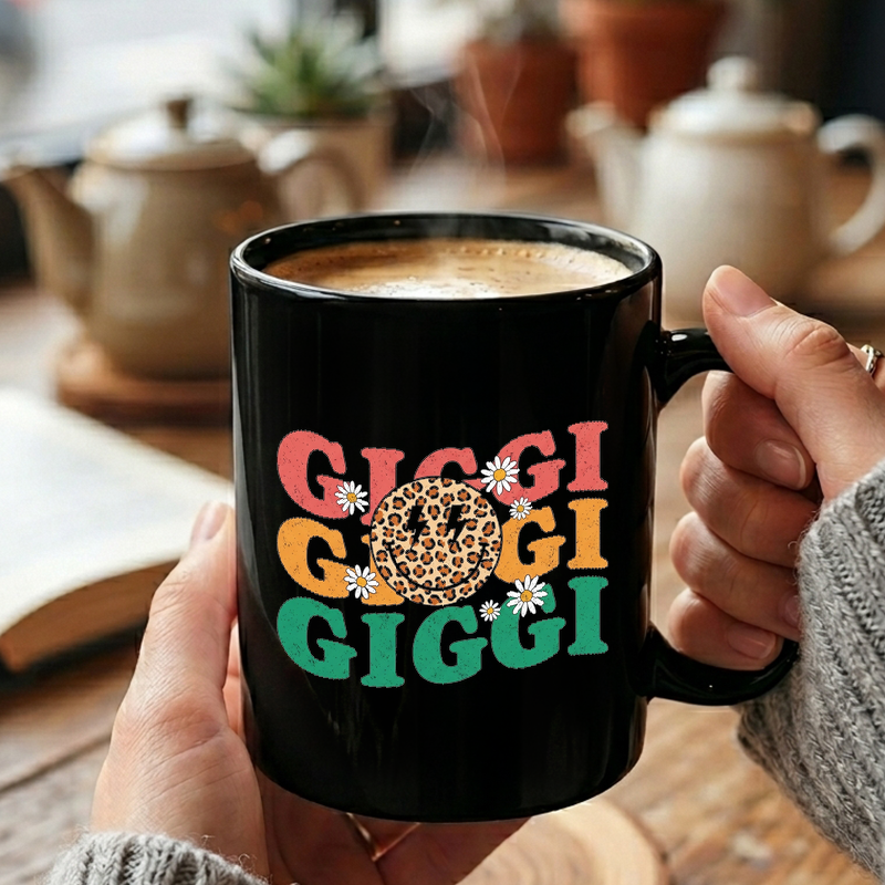 Groovy Gigi Leopard Smiley Face Mug