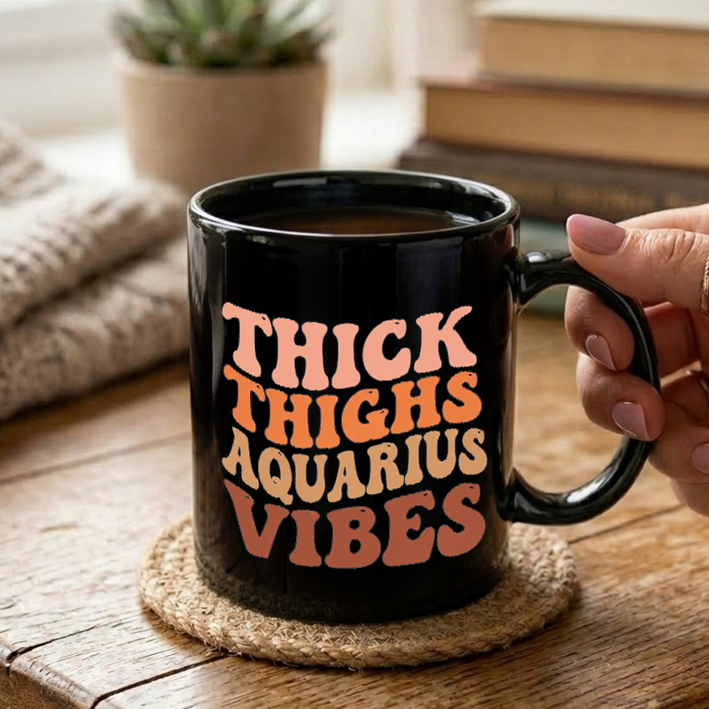 Thick Thighs Aquarius Vibes Mug